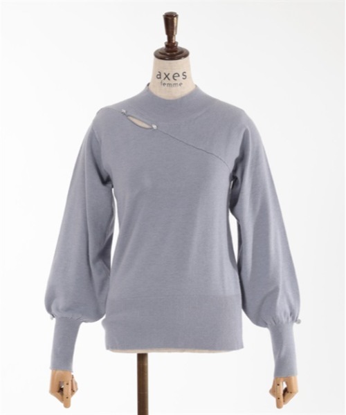 axes femme(アクシーズファム)の「カットアウトハイネックニット(ニット/セーター・レディース・ブラック/ピンク/サックスブルー/キナリ・FREE)」の8枚目の写真