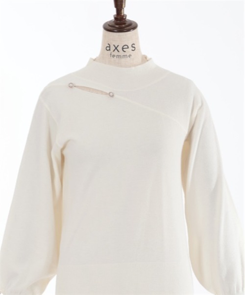 axes femme(アクシーズファム)の「カットアウトハイネックニット(ニット/セーター・レディース・ブラック/ピンク/サックスブルー/キナリ・FREE)」の17枚目の写真