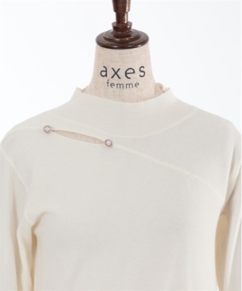 axes femme(アクシーズファム)の「カットアウトハイネックニット(ニット/セーター・レディース・ブラック/ピンク/サックスブルー/キナリ・FREE)」の19枚目の写真