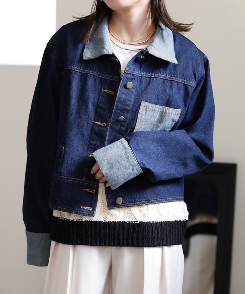 ULEULA(ウルア)の「切替デニムジャケット(デニムジャケット・レディース・ブルー・FREE)」の9枚目の写真