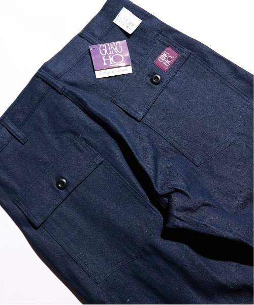 GUNG HO(ガンホー)の「【GUNG HO USA ガンホー】 ORIGINAL FATIGUE PANTS MADE IN USA デニム(デニムパンツ・メンズ・インディゴブルー・32inch/34inch/36inch)」の2枚目の写真