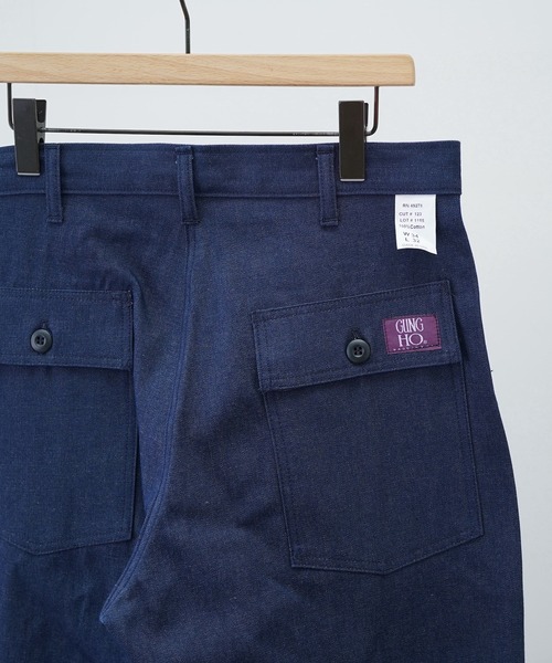 GUNG HO(ガンホー)の「【GUNG HO USA ガンホー】 ORIGINAL FATIGUE PANTS MADE IN USA デニム(デニムパンツ・メンズ・インディゴブルー・32inch/34inch/36inch)」の14枚目の写真