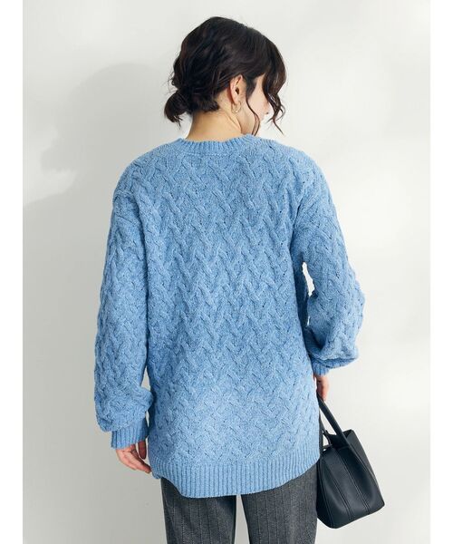 CRAFT STANDARD BOUTIQUE(クラフトスタンダードブティック)の「洗えるモールケーブルニットチュニック(チュニック・レディース・ブラック/パープル/サックスブルー/オレンジ/グリーン/アイボリー・FREE)」の17枚目の写真
