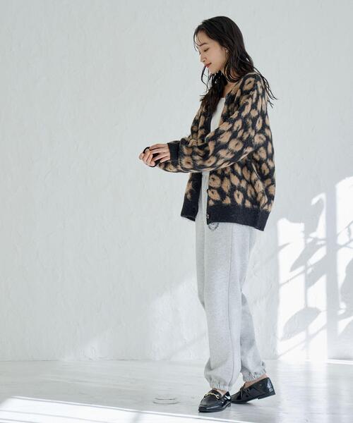 coen（コーエン）の「2WAYレオパードシャギーニット（カーディガン