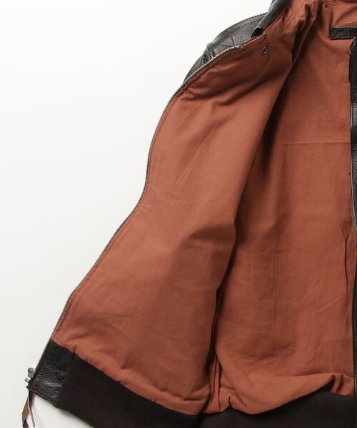 MILITARY（ミリタリー）の「A-2ホースハイドレザーフライトジャケット（ミリタリージャケット・メンズ・ブラウン・36/38/40/42/44）」の3枚目の写真