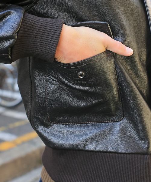 MILITARY（ミリタリー）の「A-2ホースハイドレザーフライトジャケット（ミリタリージャケット・メンズ・ブラウン・36/38/40/42/44）」の13枚目の写真