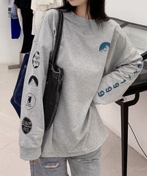 ロゴトレーナー 韓国風 ビッグシルエット