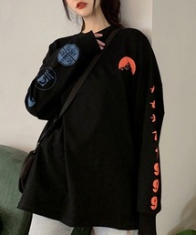 ロゴトレーナー 韓国風 ビッグシルエット