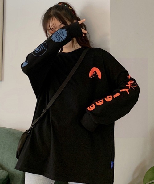 Miniministore(ミニミニストア)の「ロゴトレーナー 韓国風 ビッグシルエット(スウェット・レディース・グレー/ブラック/ホワイト・XL)」の5枚目の写真