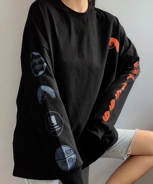 Miniministore(ミニミニストア)の「ロゴトレーナー 韓国風 ビッグシルエット(スウェット・レディース・グレー/ブラック/ホワイト・XL)」の10枚目の写真