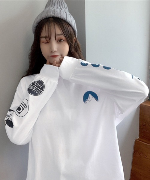 Miniministore(ミニミニストア)の「ロゴトレーナー 韓国風 ビッグシルエット(スウェット・レディース・グレー/ブラック/ホワイト・XL)」の11枚目の写真