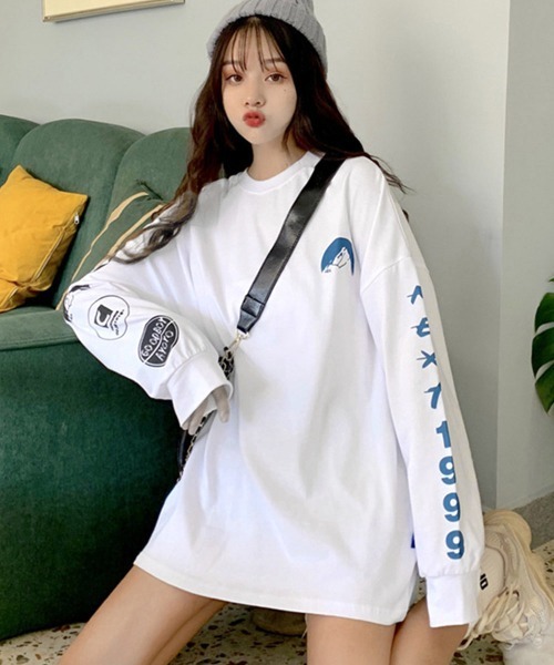 Miniministore(ミニミニストア)の「ロゴトレーナー 韓国風 ビッグシルエット(スウェット・レディース・グレー/ブラック/ホワイト・XL)」の12枚目の写真
