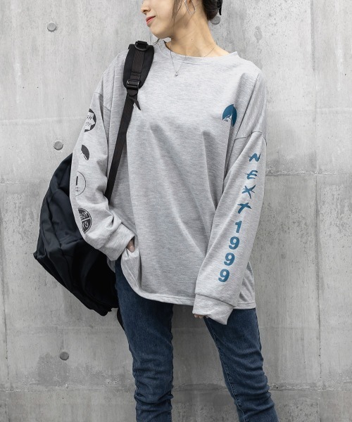 Miniministore(ミニミニストア)の「ロゴトレーナー 韓国風 ビッグシルエット(スウェット・レディース・グレー/ブラック/ホワイト・XL)」の18枚目の写真