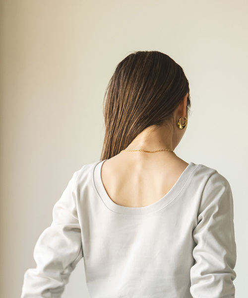 Noble（ノーブル）の「スビンコットンロングスリーブTシャツ（Tシャツ/カットソー・レディース・ライトグレー/ブラック/ホワイト・FREE）」の9枚目の写真