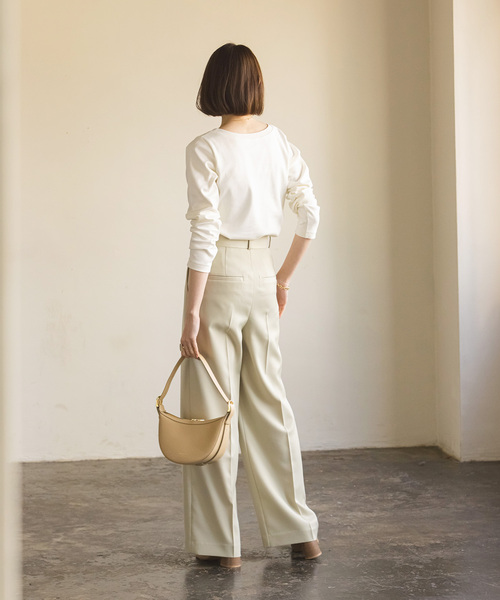 Noble（ノーブル）の「スビンコットンロングスリーブTシャツ（Tシャツ/カットソー・レディース・ライトグレー/ブラック/ホワイト・FREE）」の12枚目の写真