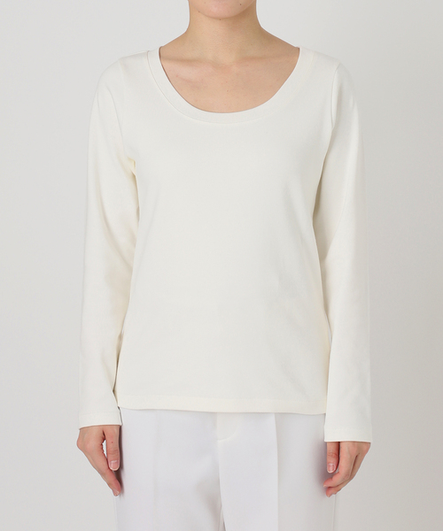 Noble（ノーブル）の「スビンコットンロングスリーブTシャツ（Tシャツ/カットソー・レディース・ライトグレー/ブラック/ホワイト・FREE）」の13枚目の写真