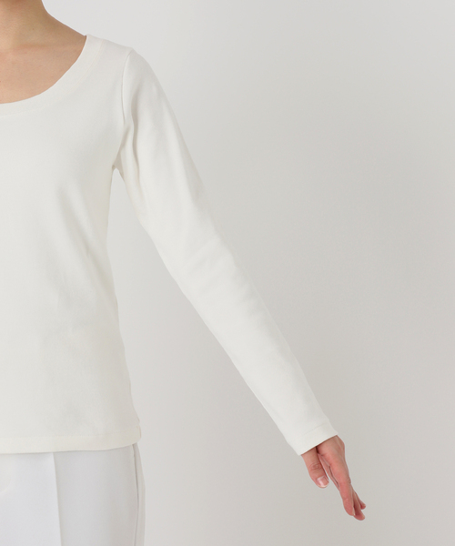 Noble（ノーブル）の「スビンコットンロングスリーブTシャツ（Tシャツ/カットソー・レディース・ライトグレー/ブラック/ホワイト・FREE）」の18枚目の写真