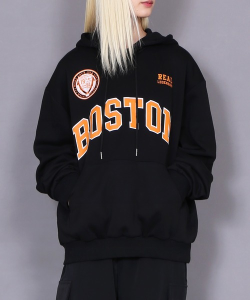 Figments（フィグメンツ）の「スポーツロゴパーカー（パーカー・レディース・ブラック/グレー・FREE）」の2枚目の写真