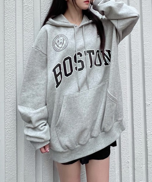 Figments（フィグメンツ）の「スポーツロゴパーカー（パーカー・レディース・ブラック/グレー・FREE）」の6枚目の写真