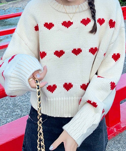 frunco（フランコ）の「ハート柄ニット（ニット/セーター）」 - WEAR