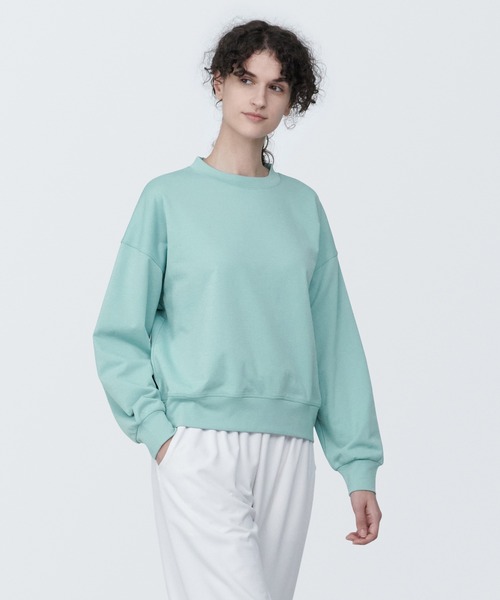 無印良品（ムジルシリョウヒン）の「〔MUJI WALKER〕婦人　ＵＶカット乾きやすいスウェットシャツ（スウェット・レディース・グリーン系2/ピンク/グレー系1/オフホワイト・XL/L/M/S）」の3枚目の写真