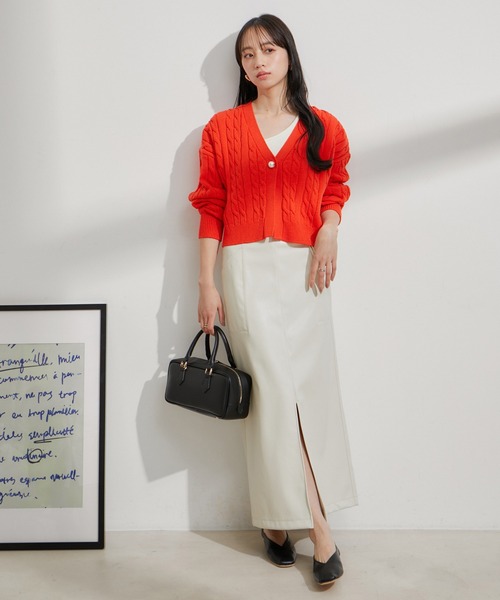 VIS（ビス）の「フェイクレザーIラインスカート（スカート・レディース・ブラック/シルバー系その他/キナリ・M/S）」の11枚目の写真