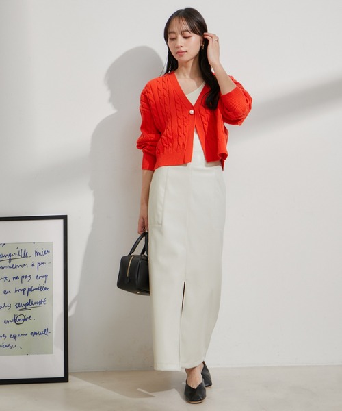 VIS（ビス）の「フェイクレザーIラインスカート（スカート・レディース・ブラック/シルバー系その他/キナリ・M/S）」の12枚目の写真