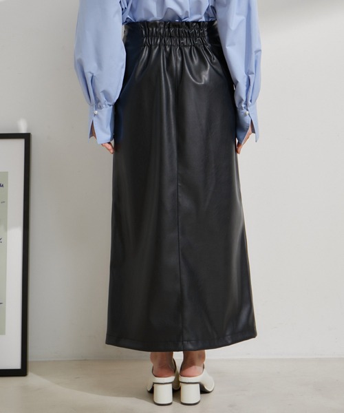 VIS（ビス）の「フェイクレザーIラインスカート（スカート・レディース・ブラック/シルバー系その他/キナリ・M/S）」の20枚目の写真