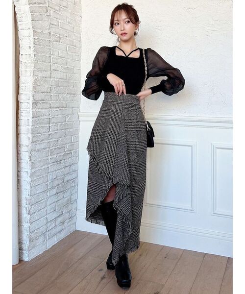 RESEXXY（リゼクシー）の「スクエアネックシアースリーブトップス（ニット/セーター・レディース・ホワイト/ブラック/ピンク・FREE）」の10枚目の写真