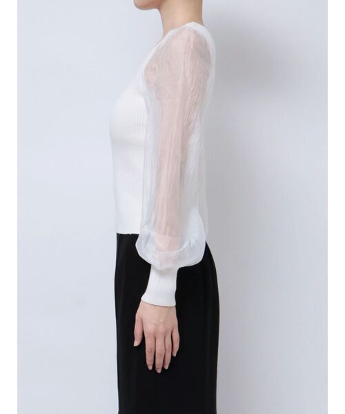 RESEXXY（リゼクシー）の「スクエアネックシアースリーブトップス（ニット/セーター・レディース・ホワイト/ブラック/ピンク・FREE）」の15枚目の写真