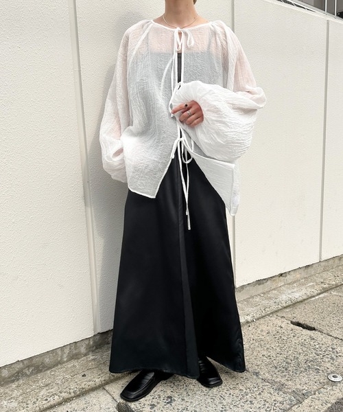 select MOCA by son(セレクトモカバイソン)の「2WAYボリュームオーバーブラウス(シャツ/ブラウス・レディース・オフホワイト/ブラック/ベージュ/ブラウン/グレー・FREE/SMALL)」の10枚目の写真