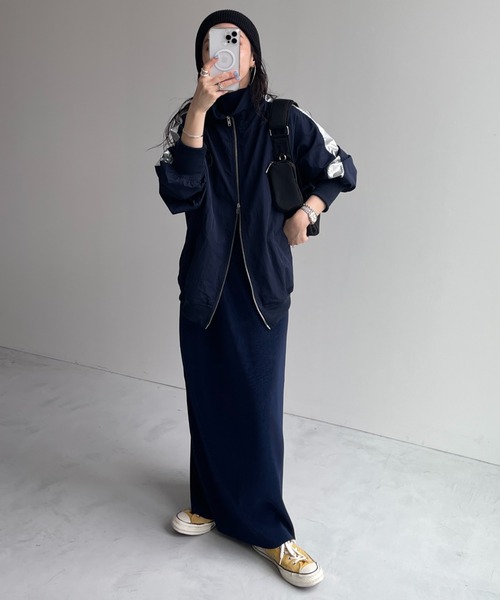 wee9s（ウィークス）の「track jacket（ブルゾン・レディース・カーキ/ネイビー/ブラック/アイボリー・FREE）」の16枚目の写真