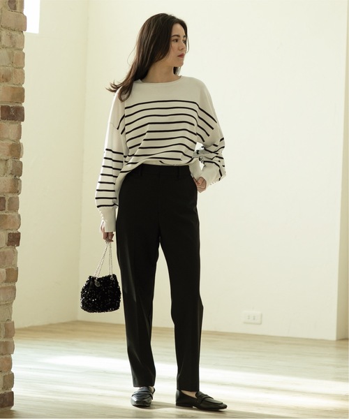 OPAQUE.CLIP（オペークドットクリップ）の「◆≪SS-LLsize≫ 着丈が選べる！美脚ストレッチテーパードパンツ【UV/抗ピリング/洗濯機洗い可】（その他パンツ・レディース・ブラック/グレー系2/ピンク/ベージュ・02/03/34/36/38/40/42）」の6枚目の写真