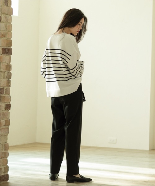 OPAQUE.CLIP（オペークドットクリップ）の「◆≪SS-LLsize≫ 着丈が選べる！美脚ストレッチテーパードパンツ【UV/抗ピリング/洗濯機洗い可】（その他パンツ・レディース・ブラック/グレー系2/ピンク/ベージュ・02/03/34/36/38/40/42）」の8枚目の写真