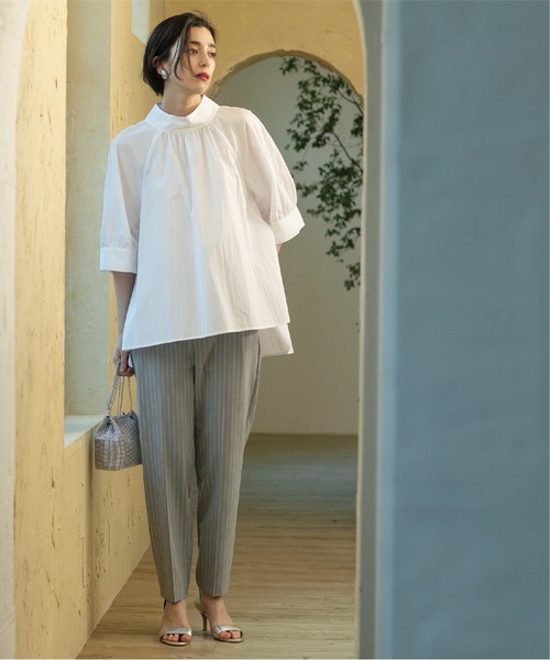 OPAQUE.CLIP（オペークドットクリップ）の「◆≪SS-LLsize≫ 着丈が選べる！美脚ストレッチテーパードパンツ【UV/抗ピリング/洗濯機洗い可】（その他パンツ・レディース・ブラック/グレー系2/ピンク/ベージュ・02/03/34/36/38/40/42）」の9枚目の写真