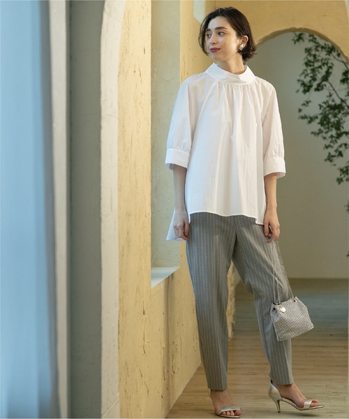 OPAQUE.CLIP（オペークドットクリップ）の「◆≪SS-LLsize≫ 着丈が選べる！美脚ストレッチテーパードパンツ【UV/抗ピリング/洗濯機洗い可】（その他パンツ・レディース・ブラック/グレー系2/ピンク/ベージュ・02/03/34/36/38/40/42）」の10枚目の写真