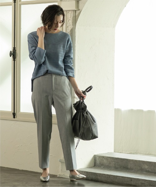 OPAQUE.CLIP（オペークドットクリップ）の「◆≪SS-LLsize≫ 着丈が選べる！美脚ストレッチテーパードパンツ【UV/抗ピリング/洗濯機洗い可】（その他パンツ・レディース・ブラック/グレー系2/ピンク/ベージュ・02/03/34/36/38/40/42）」の12枚目の写真