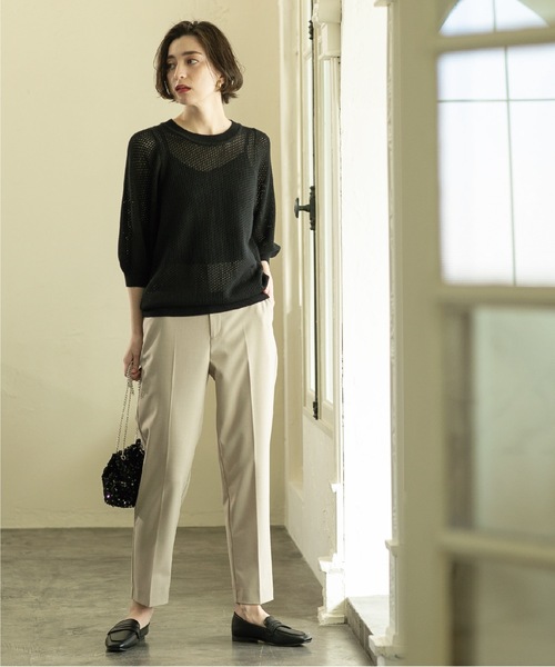 OPAQUE.CLIP（オペークドットクリップ）の「◆≪SS-LLsize≫ 着丈が選べる！美脚ストレッチテーパードパンツ【UV/抗ピリング/洗濯機洗い可】（その他パンツ・レディース・ブラック/グレー系2/ピンク/ベージュ・02/03/34/36/38/40/42）」の16枚目の写真