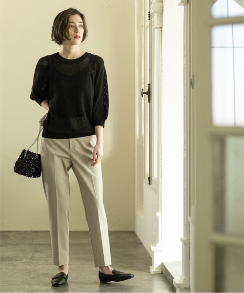 OPAQUE.CLIP（オペークドットクリップ）の「◆≪SS-LLsize≫ 着丈が選べる！美脚ストレッチテーパードパンツ【UV/抗ピリング/洗濯機洗い可】（その他パンツ・レディース・ブラック/グレー系2/ピンク/ベージュ・02/03/34/36/38/40/42）」の17枚目の写真