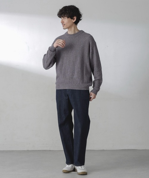 NANO universe（ナノユニバース）の「コットンカラーミックスプルオーバーニット（ニット/セーター・メンズ・グレー/サックスブルー・S/M/L）」の21枚目の写真