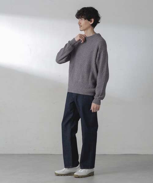 NANO universe（ナノユニバース）の「コットンカラーミックスプルオーバーニット（ニット/セーター・メンズ・グレー/サックスブルー・S/M/L）」の22枚目の写真