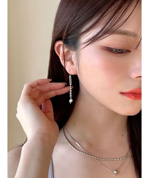 RESEXXY（リゼクシー）の「パールコンビピアス（ピアス（両耳用）・レディース・シルバー/ゴールド・FREE）」の2枚目の写真