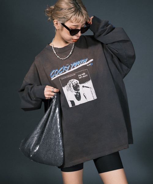 RePRODUCTION LABEL(リプロダクションレーベル)の「【ユニセックス】【RePRODUCTION LABEL / リプロダクションレーベル】イラストプリントバンドロンT(Tシャツ/カットソー・レディース・ホワイト/チャコールグレー・FREE)」の10枚目の写真