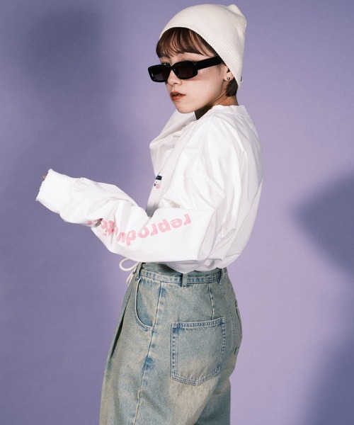 RePRODUCTION LABEL(リプロダクションレーベル)の「【ユニセックス】【RePRODUCTION LABEL / リプロダクションレーベル】イラストプリントバンドロンT(Tシャツ/カットソー・レディース・ホワイト/チャコールグレー・FREE)」の15枚目の写真