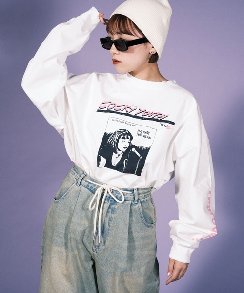 RePRODUCTION LABEL(リプロダクションレーベル)の「【ユニセックス】【RePRODUCTION LABEL / リプロダクションレーベル】イラストプリントバンドロンT(Tシャツ/カットソー・レディース・ホワイト/チャコールグレー・FREE)」の14枚目の写真