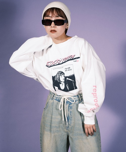 RePRODUCTION LABEL(リプロダクションレーベル)の「【ユニセックス】【RePRODUCTION LABEL / リプロダクションレーベル】イラストプリントバンドロンT(Tシャツ/カットソー・レディース・ホワイト/チャコールグレー・FREE)」の16枚目の写真
