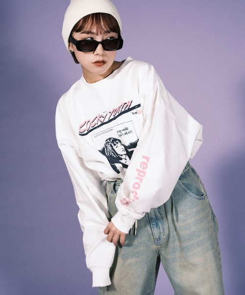 RePRODUCTION LABEL(リプロダクションレーベル)の「【ユニセックス】【RePRODUCTION LABEL / リプロダクションレーベル】イラストプリントバンドロンT(Tシャツ/カットソー・レディース・ホワイト/チャコールグレー・FREE)」の22枚目の写真