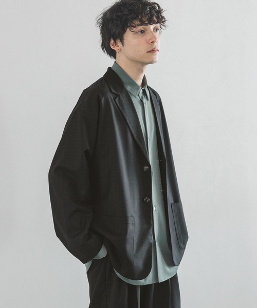 RAGEBLUE（レイジブルー）の「【SET UP/セットアップ】オーバーサイズ/TRストレッチ/シングルテーラードジャケット&ワイドスラックス（テーラードジャケット・メンズ・ベージュ/その他19/ネイビー・LARGE/MEDIUM）」の14枚目の写真