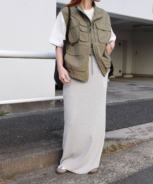 ベスト ナイロン ジッパー ゴムヘム ユティル ウィンドブレーカー セットアップ可能 韓国デザイナーズ UNTRACE) ZIPPER VEST (TEFLON) | apt335nyc