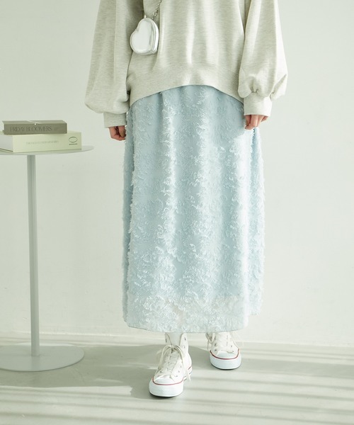 ROPE' PICNIC（ロペピクニック）の「フリンジスカート（スカート・レディース・ブラック/サックスブルー/ホワイト系その他・38/40）」の3枚目の写真